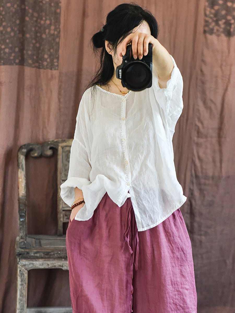 å¥³æ¬¾å¾©å¤ç´è²å¤å­£æ¼æ¥è¥¯è¡«
