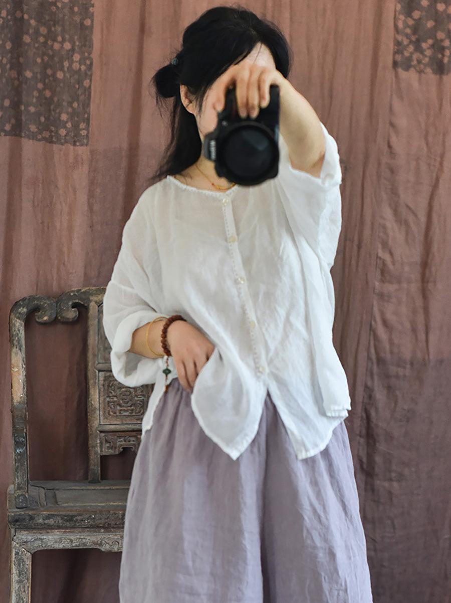 å¥³æ¬¾å¾©å¤ç´è²å¤å­£æ¼æ¥è¥¯è¡«