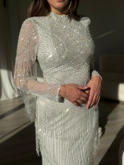 The Olena dress silver