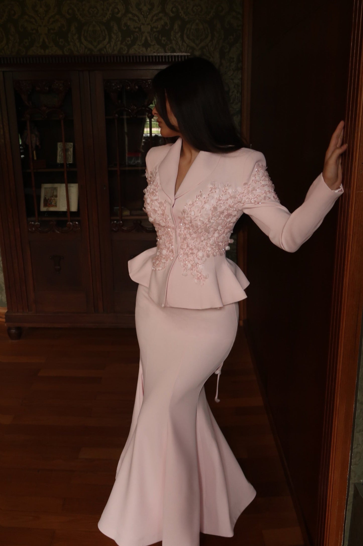 The Isadora suit soft pink