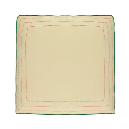 RED PEONY Cushion Yellow White Triple Stitch