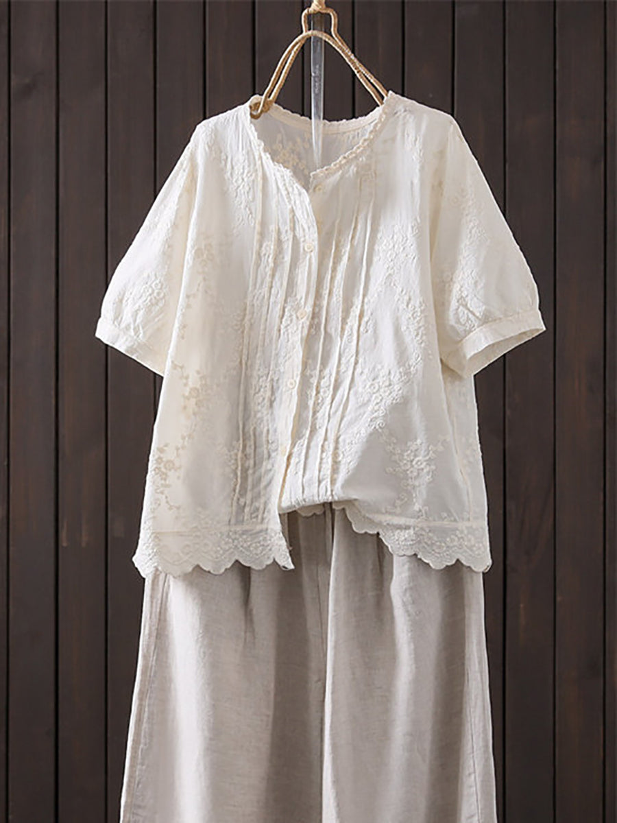 å¥³å£«å¤å­£èè¡åºç¹¡æè²100%ç´æ£è¥¯è¡«