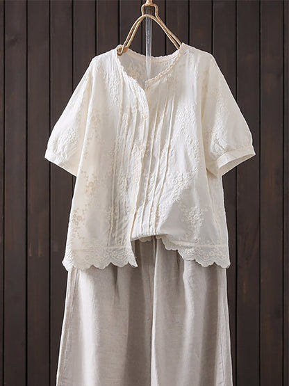 å¥³å£«å¤å­£èè¡åºç¹¡æè²100%ç´æ£è¥¯è¡«