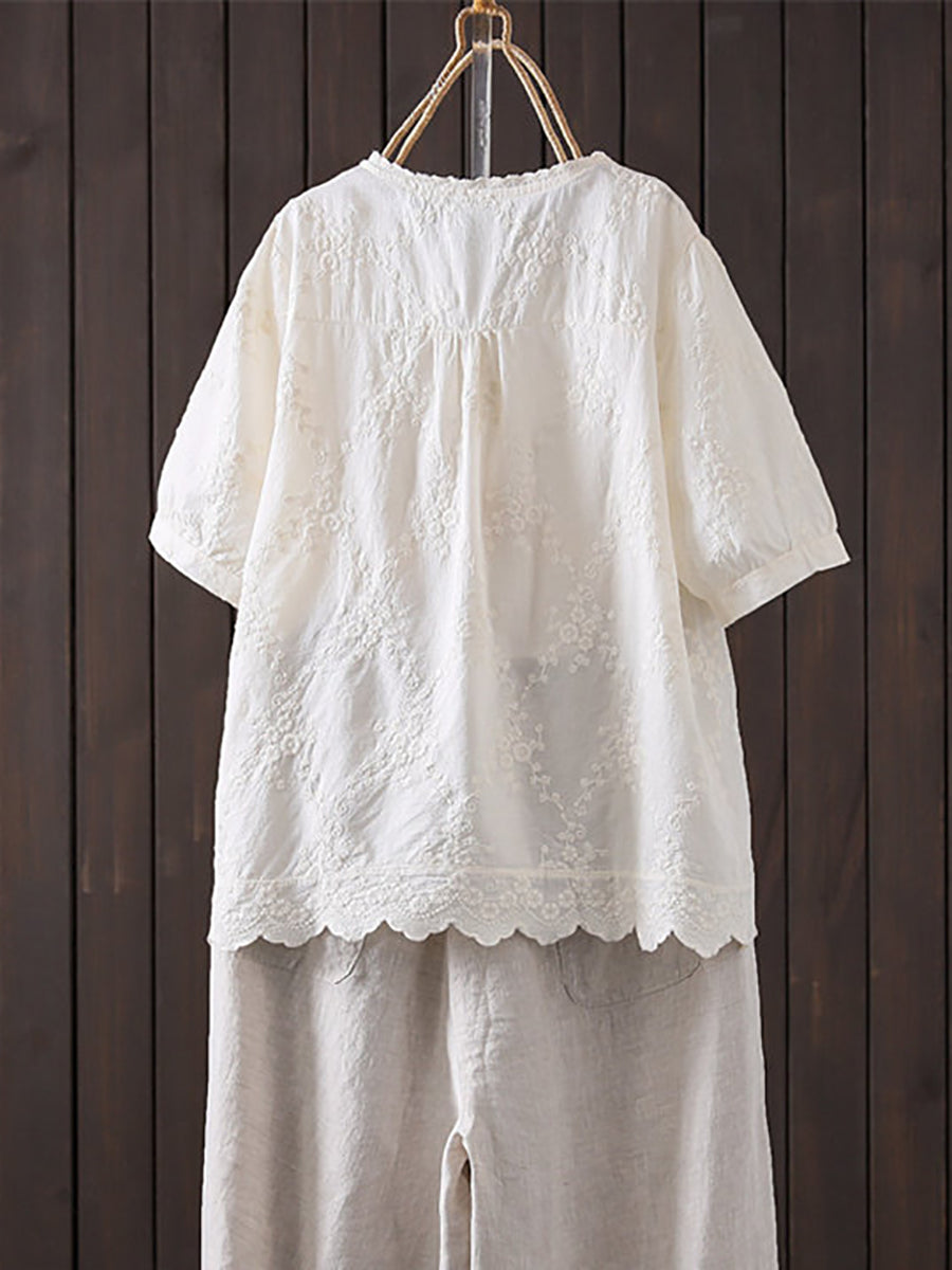 å¥³å£«å¤å­£èè¡åºç¹¡æè²100%ç´æ£è¥¯è¡«