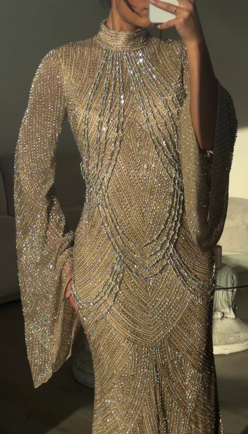 The Belise dress beige