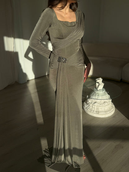 The Meray dress green grey