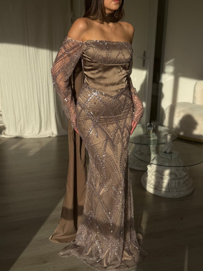The Alisa dress taupe