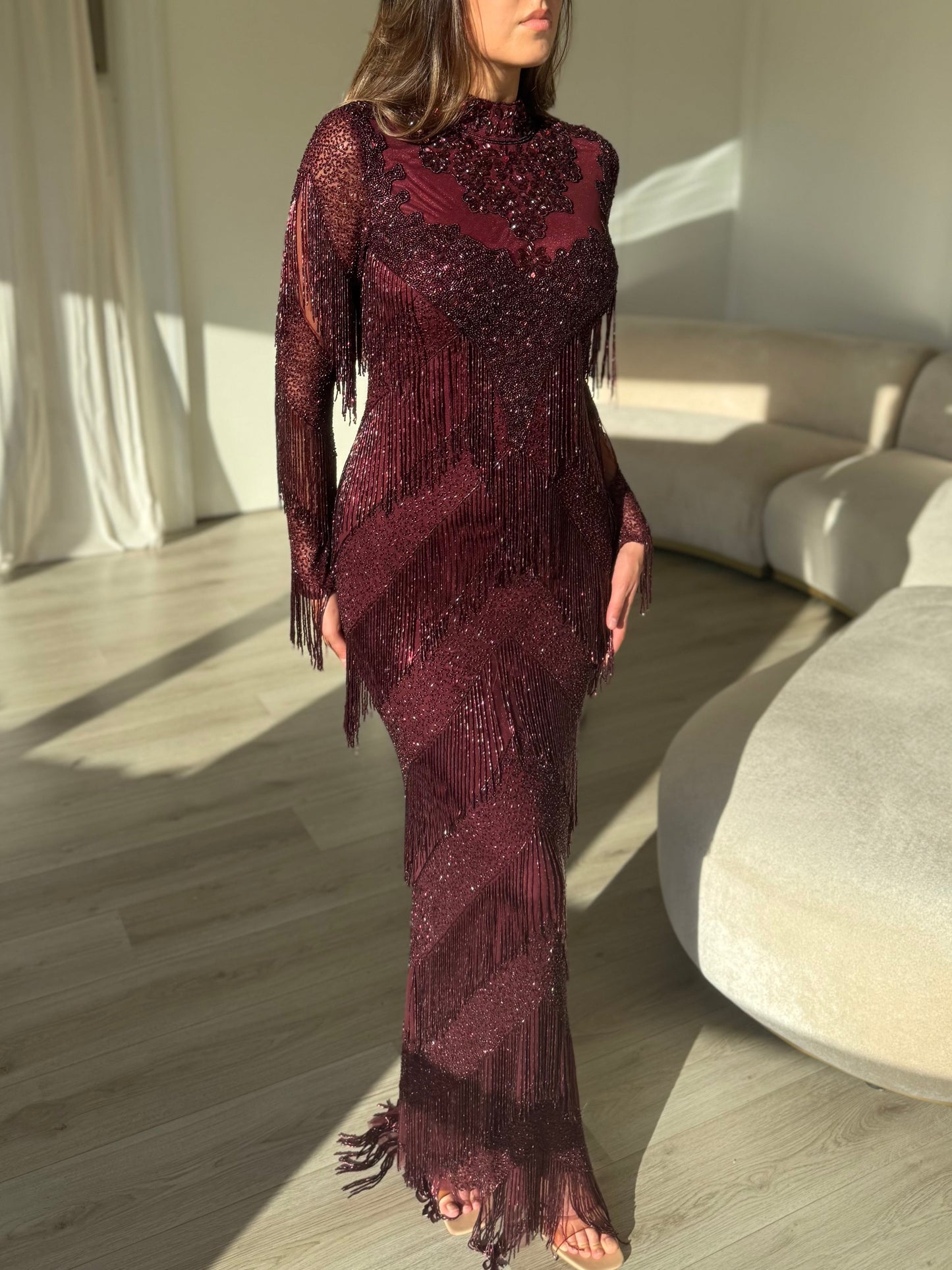 The Selina dress burgundy