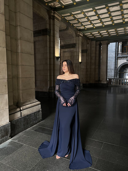 The Beyza dress navy blue