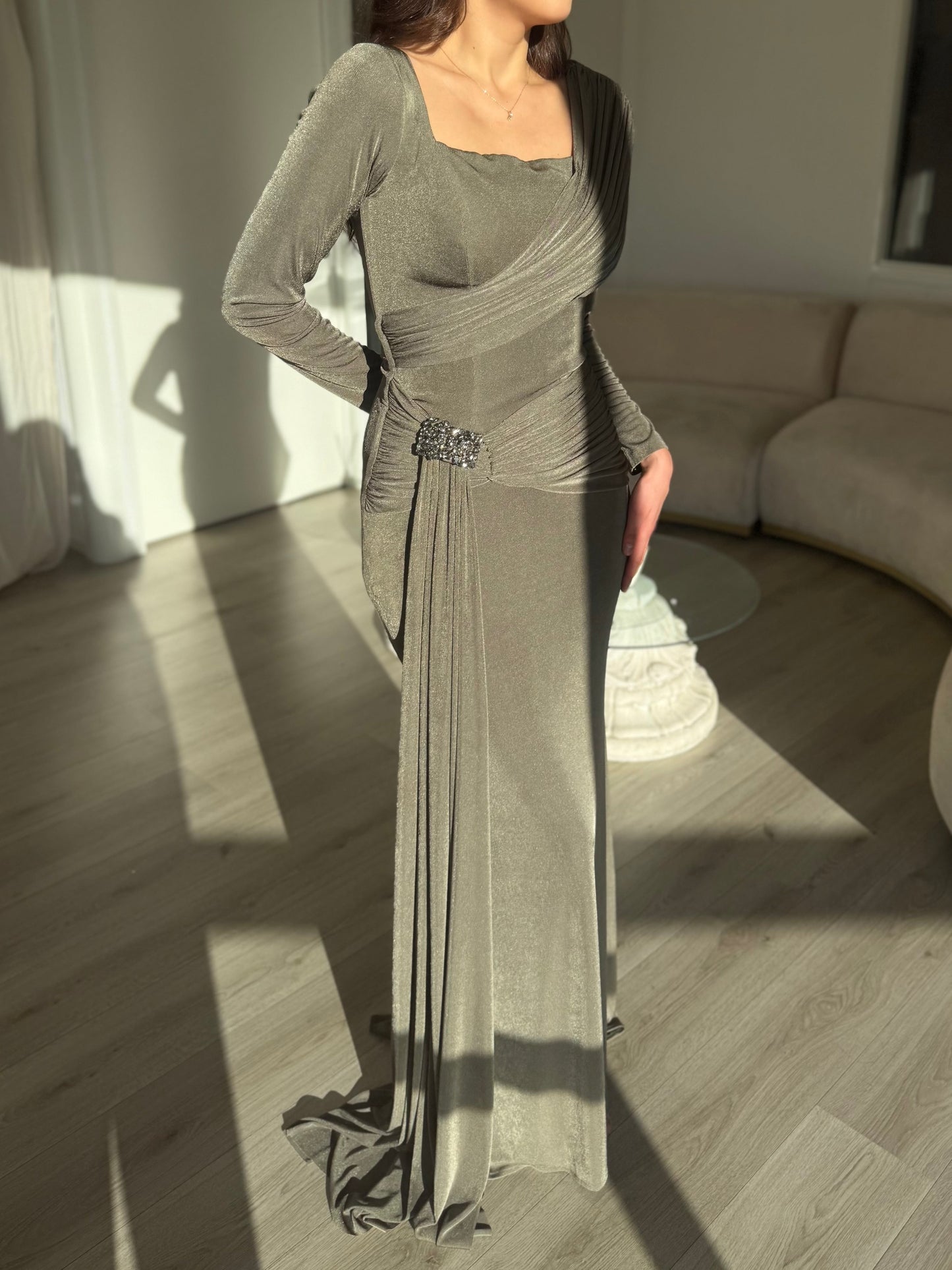 The Meray dress green grey