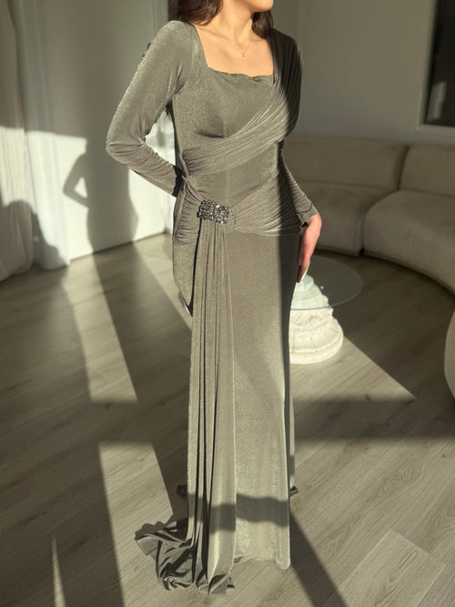 The Meray dress green grey
