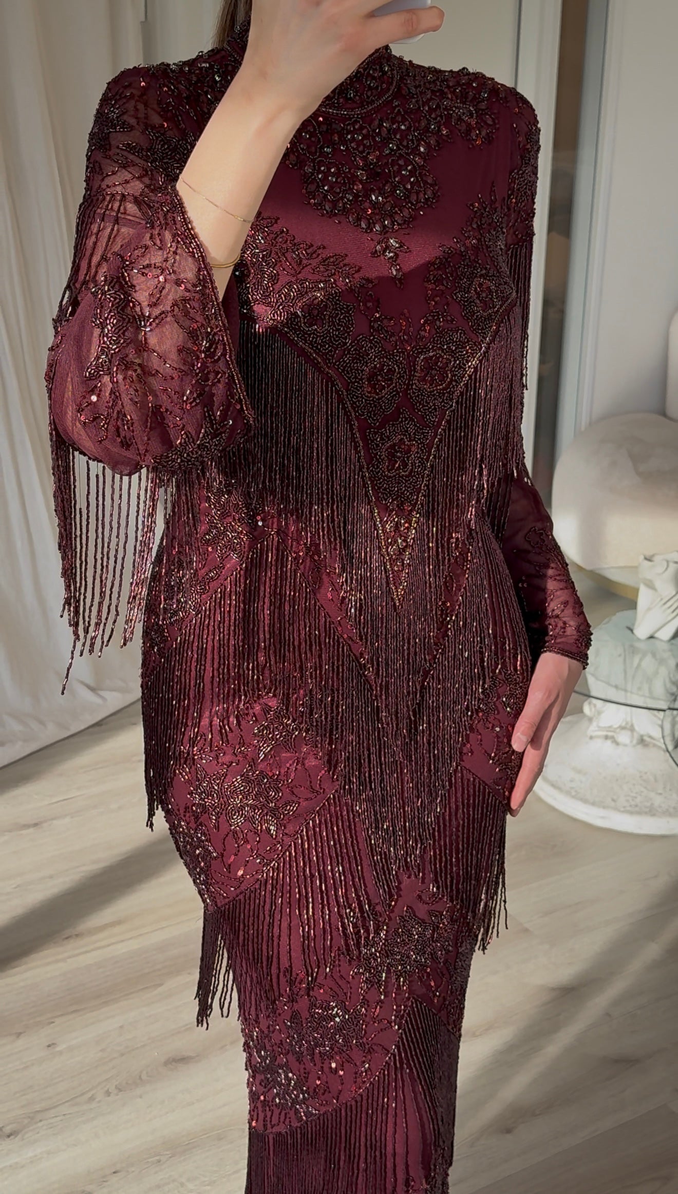 The Layla dress burgundy