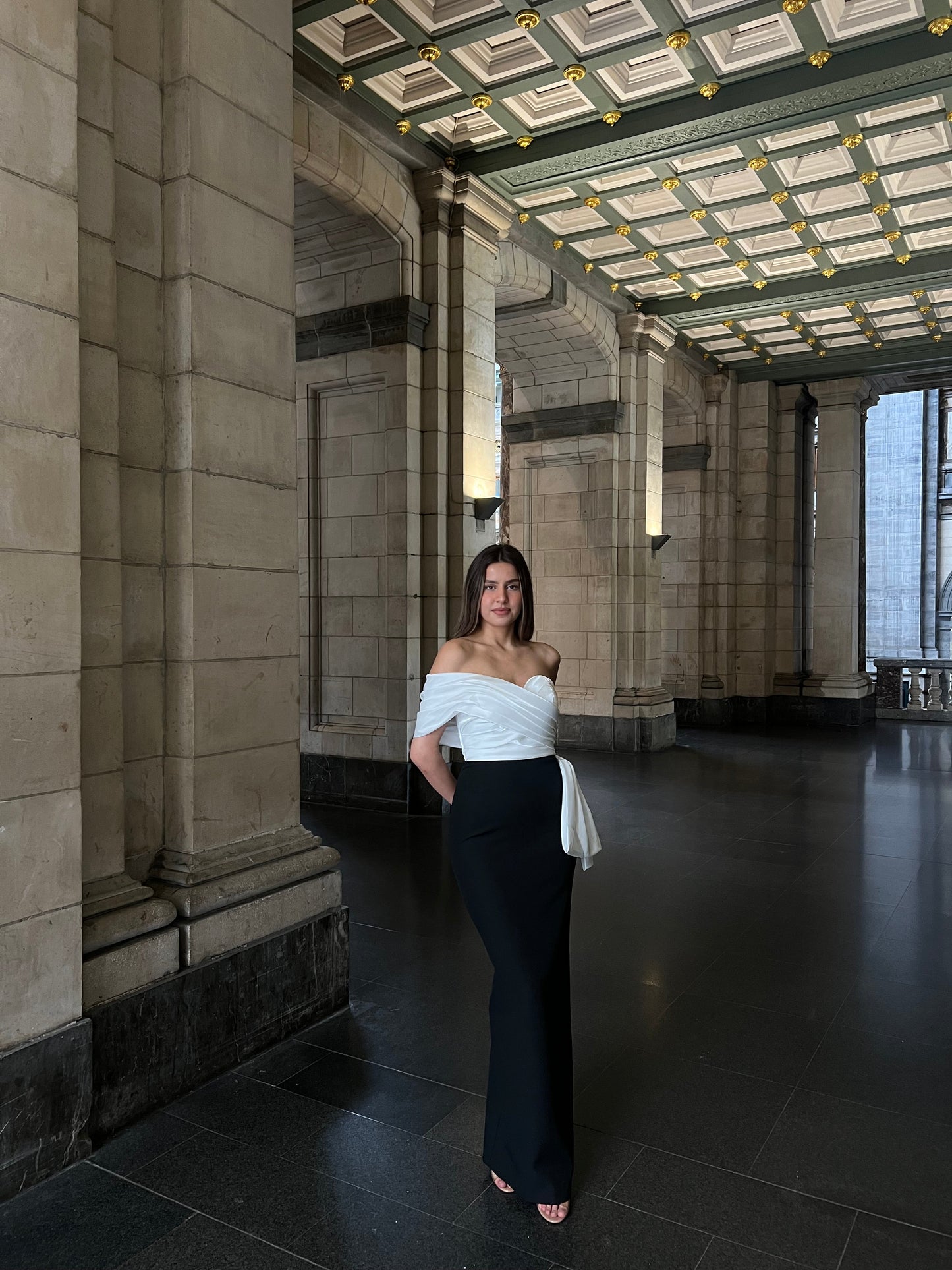 The Serra dress black and white