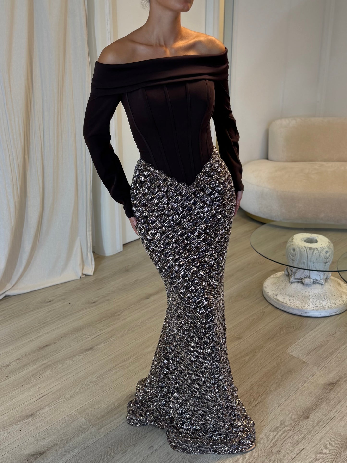 The Elaya dress dark brown