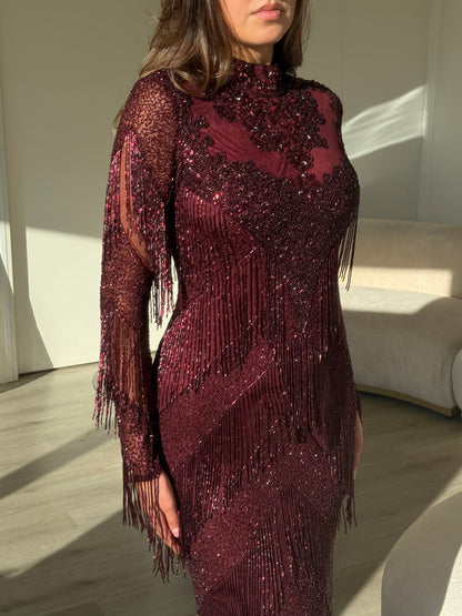 The Selina dress burgundy