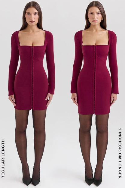 berry bodycon mini dress - sale